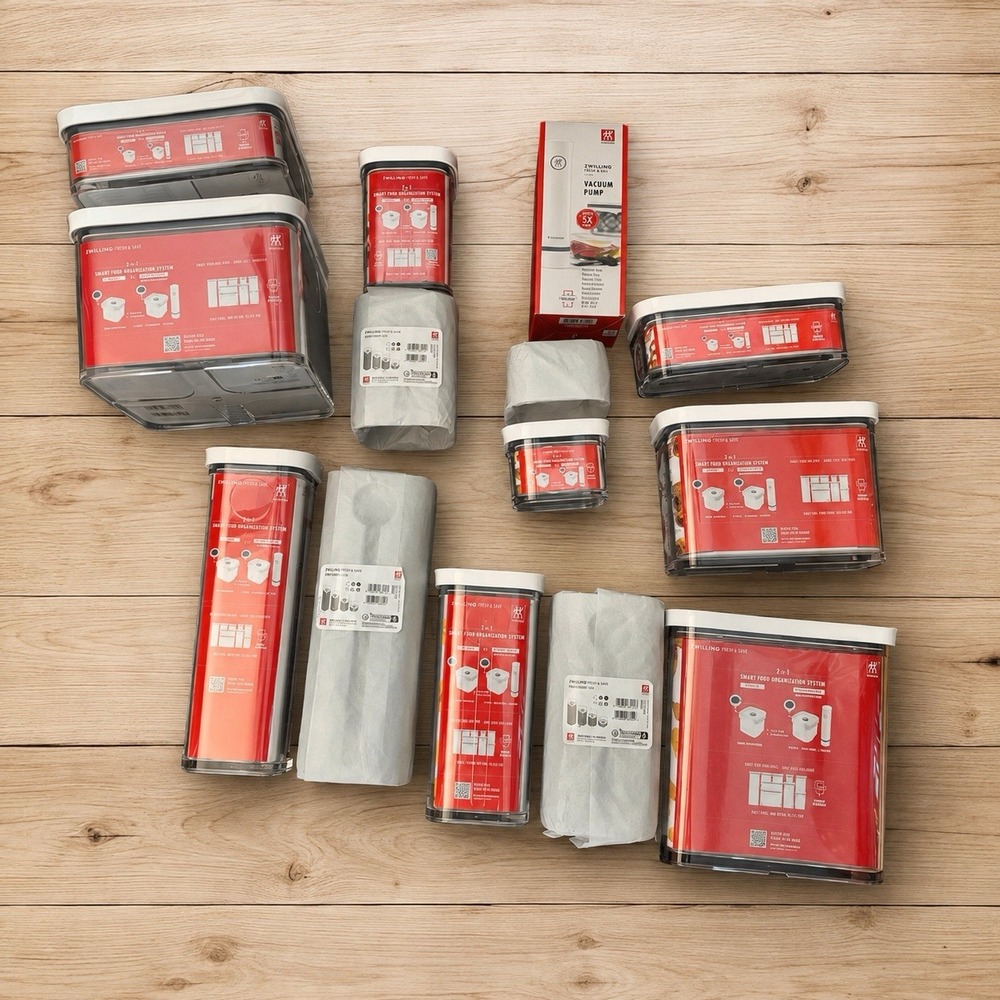 Zwilling Fresh & Save Vacuum Storage Container  Set W/vacuum Pump And Covers